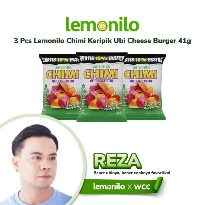 

Exclusive Live Warung Cenat Cenut - 3 Pcs Lemonilo Chimi Keripik Ubi Cheese Burger 41g