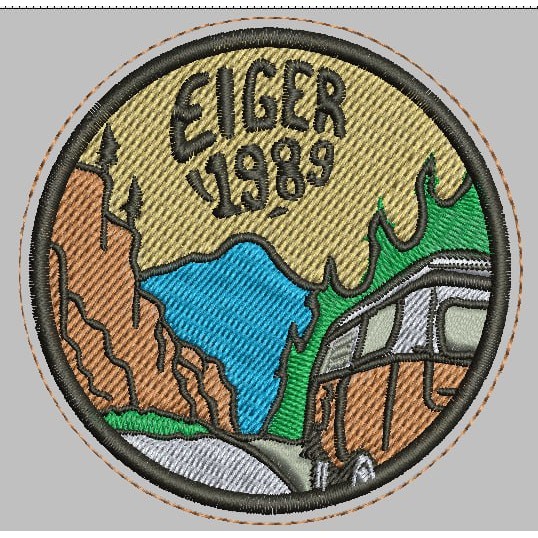BCP-634 EIGER 1989 MOUNTAIN ADVENTURE PATCH BORDIR LOGO/EMBLEM AKSESORIS