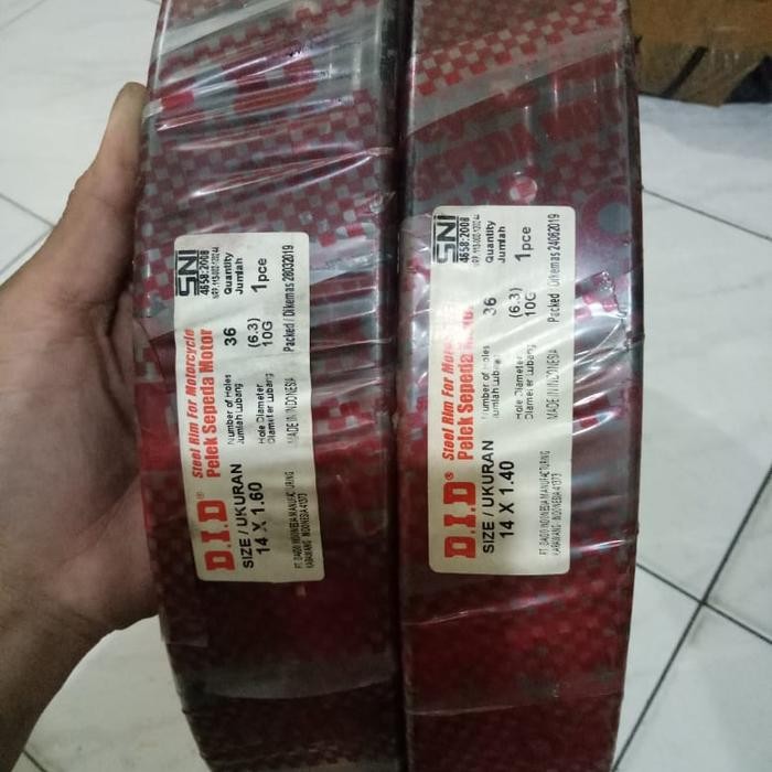 Paketan Pelek Besi Did Uk 140 Dan 160 Ring 14 Hitam Hole 36