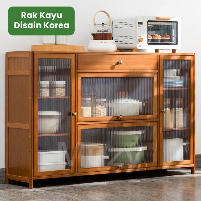 Muzy Lemari Buku Kayu Cubic Rak Serbaguna Minimalis Rak Kayu Serbaguna Lemari Kayu Anti Debu Lemari