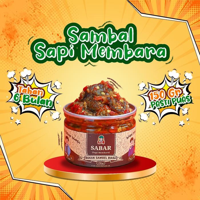 

TERMURAH Sambal We Sapi Membara - SABAR, Rempah Nusantara Khas, Praktis dan Halal, 150gr - PEDAS