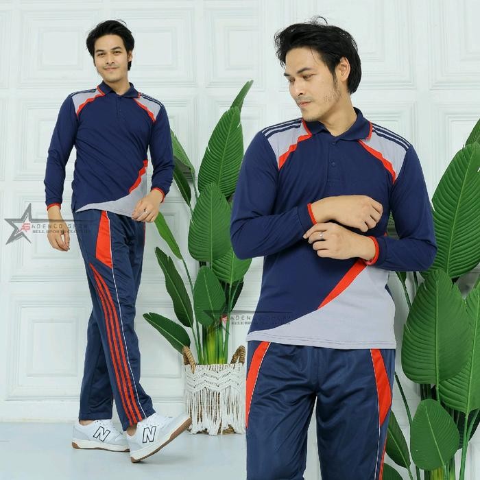 Okechuku Sport - Setelan Kaos Training Olahraga One Set / Setelan Baju Olahraga Lengan Panjang Pria