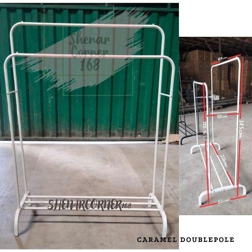 SHENAR GANTUNGAN BAJU /STAND HANGER/ BIG DOUBLE STAND HANGER MULIG / RAK GANTUNG BAJU GAWANGAN