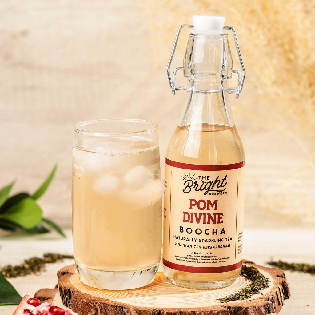 

Pomegranate Kombucha 250 ML The Bright Brewers Teh Fermentasi Delima