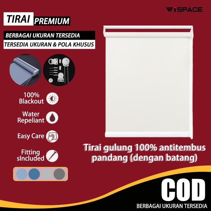 FREE AksesorisRoller Blind Blackout Tirai Gulung 100% Gorden Tarik Tirai Roller Tirai Jendela