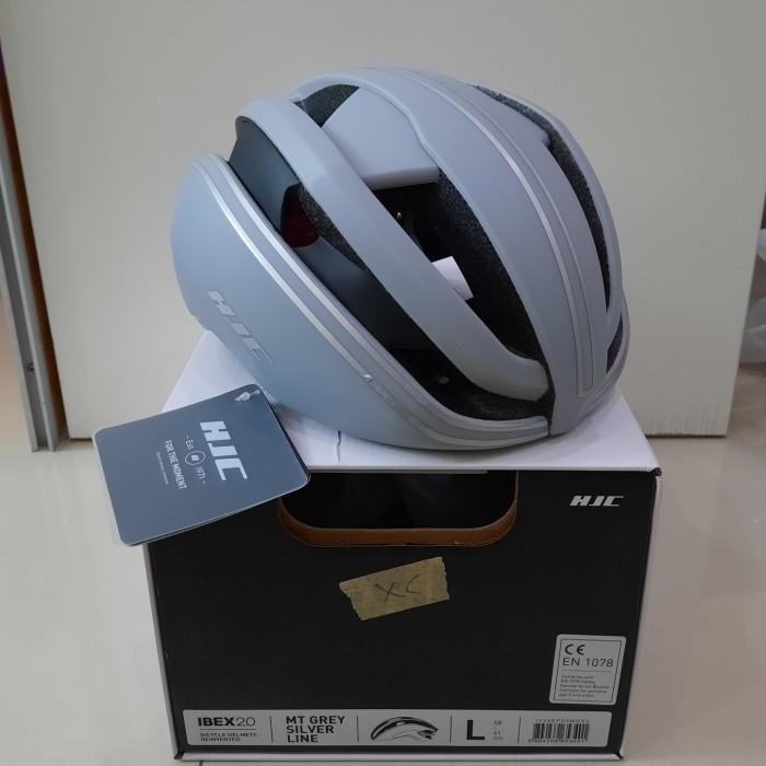 Helm Sepeda Helmet Hjc Original Ibex 2.0 Matt Grey Silver Line