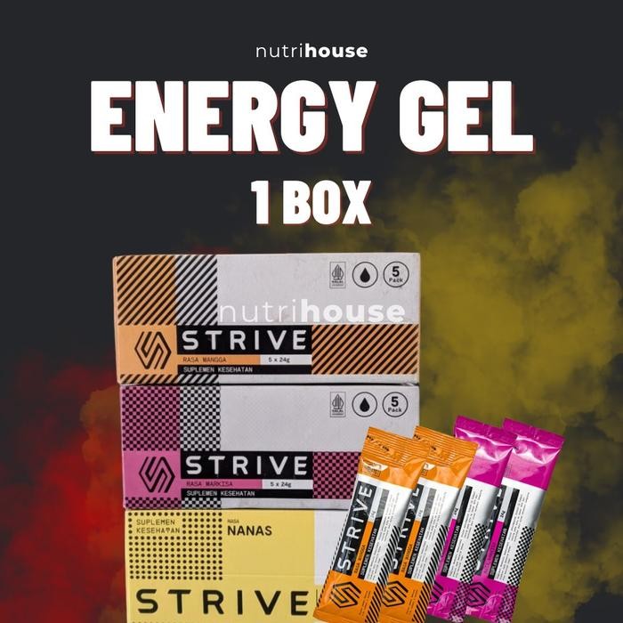 Energy Gel Strive 1 box isi 5 saset Gel Energy Booster Gel Endurance Gel