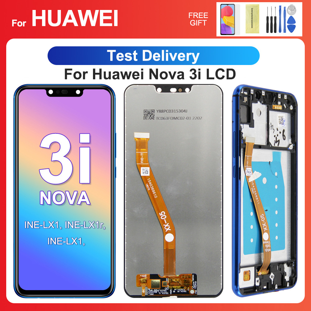 For HUAWEI Nova 3i 6.3''For  P Smart Plus 2018 INE-LX1 LX2 AL00 LCD Display Touch Screen Digitizer A