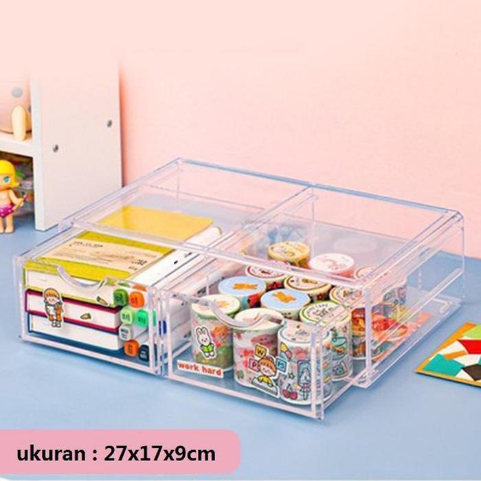 

Starlight Rak Laci Bening Tempat Pena Organizer Stationery Storage Box Meja Kotak Penyimpanan