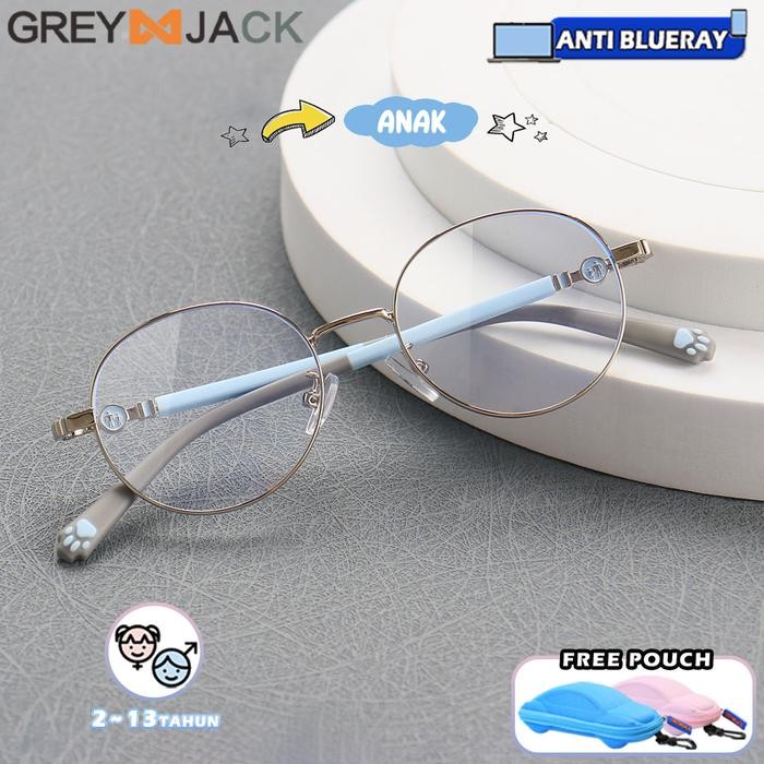 Grey Jack Kacamata Antiradiasi Blueray Gadget Anak Bahan Metal 6032