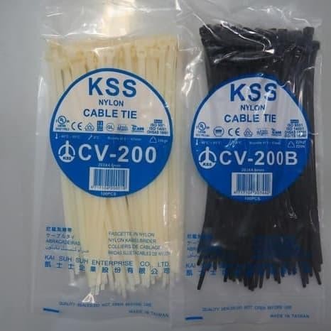 

OJ Kabel Ties KSS CV 200 isi 100 pcs ( warna putih / hitam ) Cable Tie