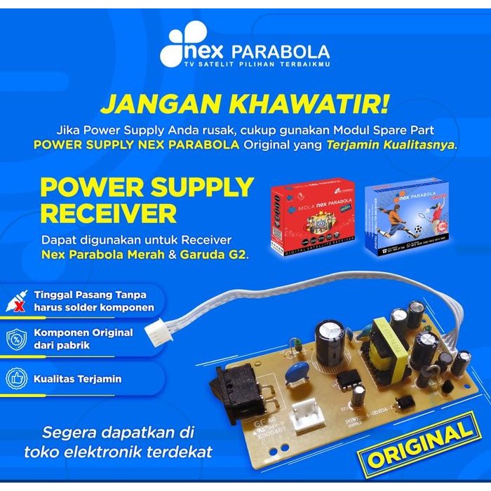 New POWER SUPPLAY PSU RECEIVER NEX PARABOLA MERAH/NEX GARUDA G2 ASLI ORI