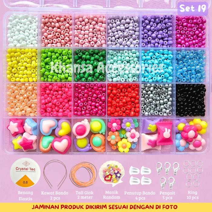 

New DIY Manik Manik Set Lengkap Gelang Aesthetic - DIY Craft Kit Manik Manik Pasir - Meronce Manik