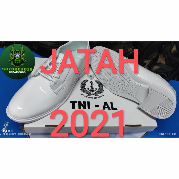 Ready Sepatu Pdh Pdu Jatah Tni Al Warna Putih Kilap Tidak Perlu Disemir