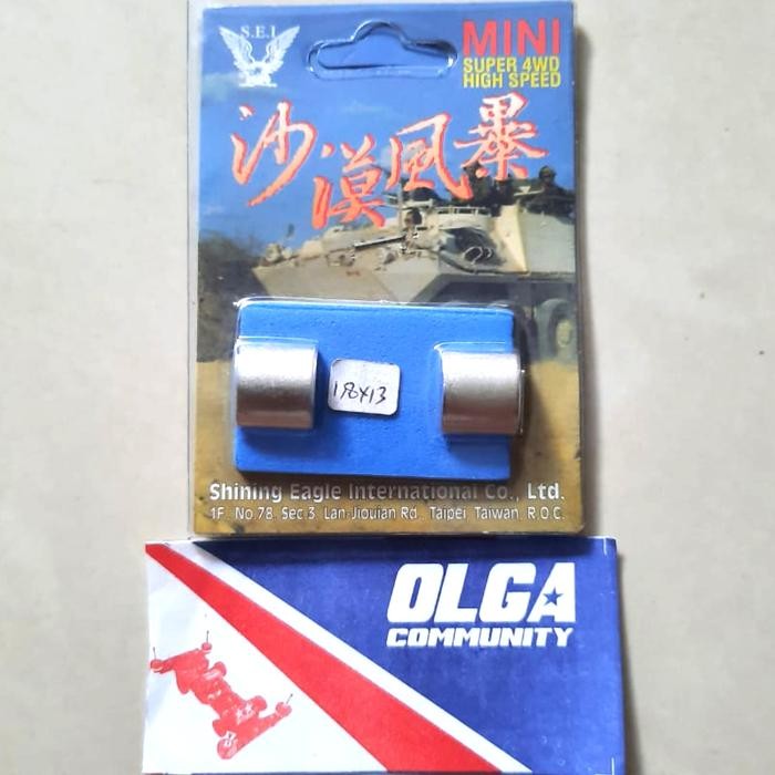 Pilihan- Part Tamiya Magnet Silver Super Strong Merk Mini Tank Ukuran 1,8 Mm X 13 Mm