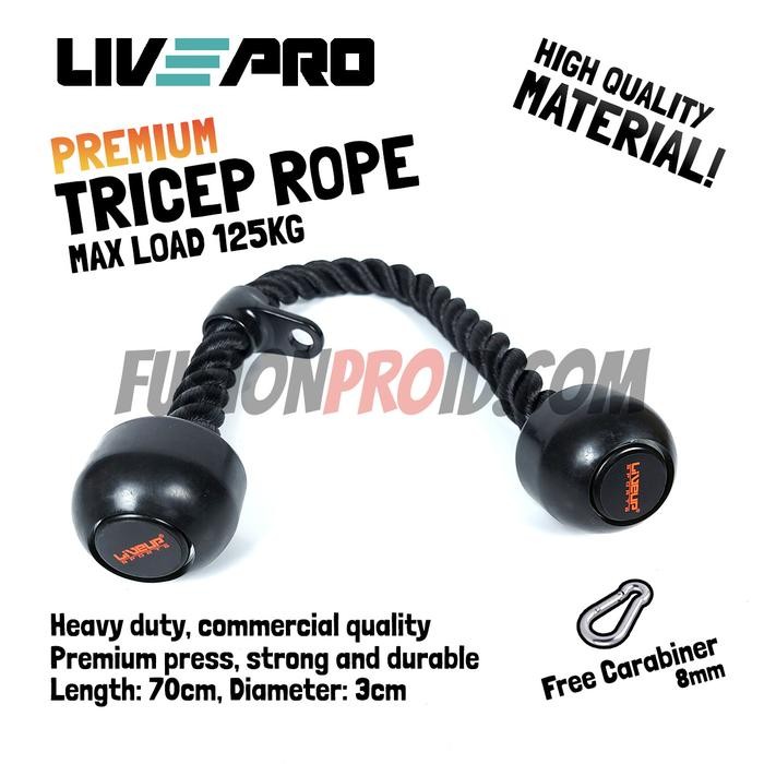 Ready Tricep Rope Tali Latihan Triceps Handle Bar Gym Fitnes Fitness Livepro