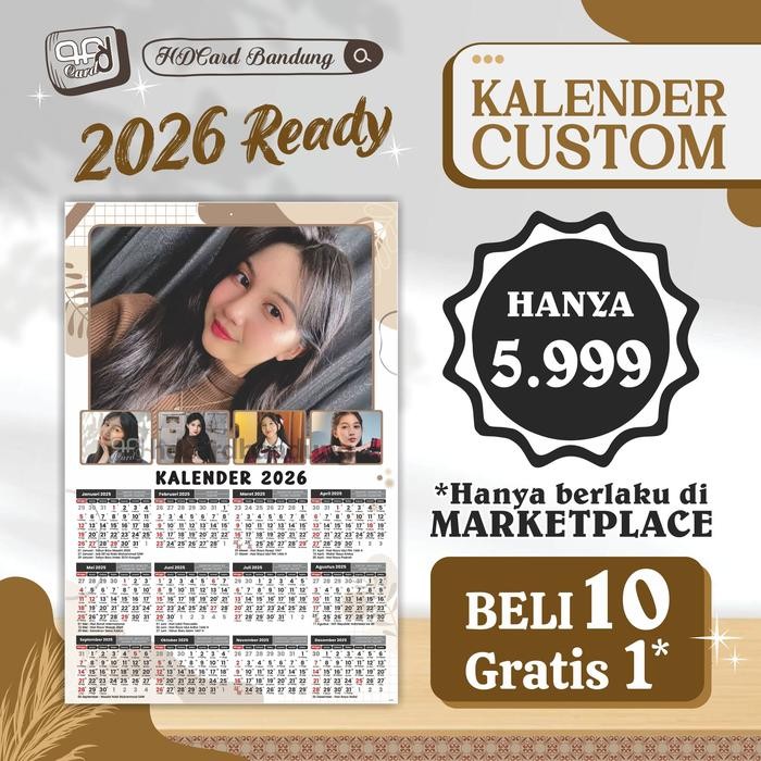 

New [1pcs] Kalender Foto Tanpa Minimal Order Kalender Murah Kalender Dinding Hemat
