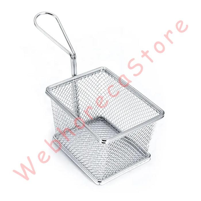 Mini Fryer Basket Single Handle/ Keranjang French Fries Cemilan Stainless