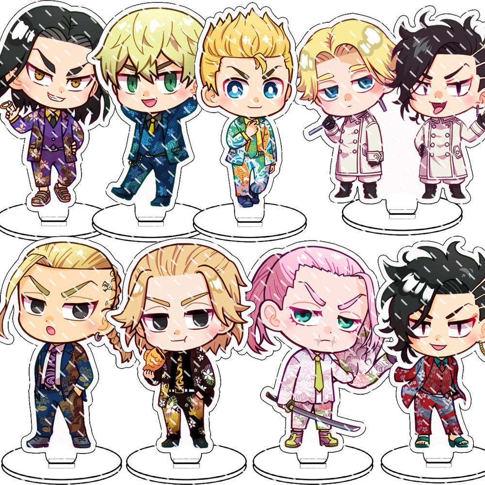 Anime Tokyo Revengers Figure Cosplay Acrylic Stand Ran Rindo Haitani Original Doujin Model Plate Fan