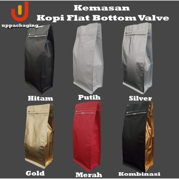 (10 Pcs) Standing Pouch Flat Bottom VALVE Coffee Bag Standing Pouch Ziplock