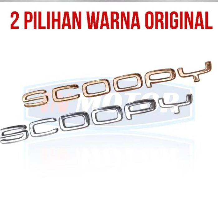 EMBLEM MOTOR SCOOPY GOLD DAN CHROME TAHUN 2019-2024 ORIGINAL