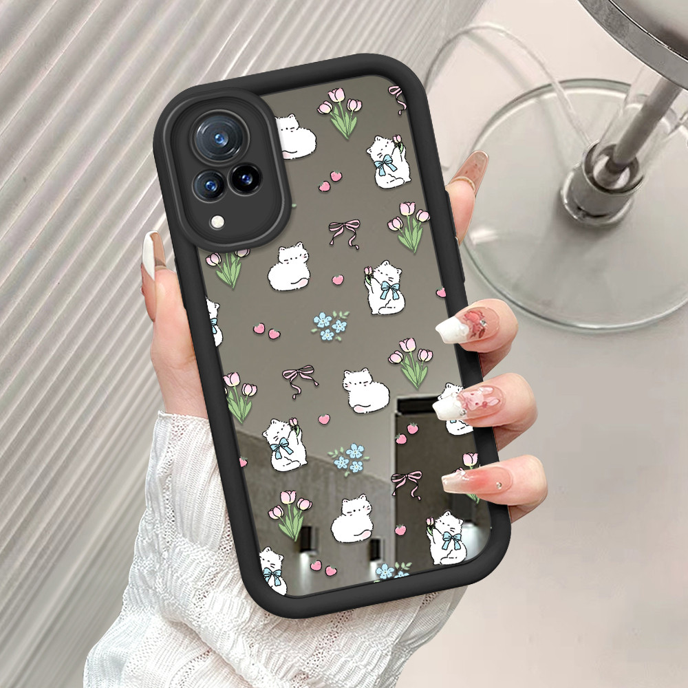 Casing Hp Untuk VIVO V21 V21S 5G Cermin Softcase Case Kucing Cassing Mirror 5108 JZ TY