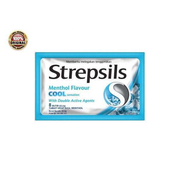 Lansungkirim- Strepsils Cool Isi 8 Butir Menthol Flavour - Permen Rasa Mentol
