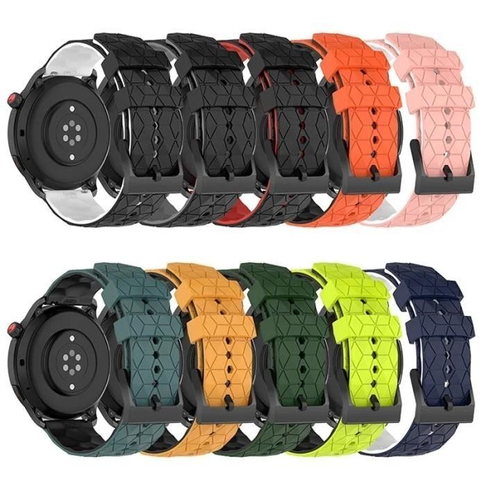 STRAP TALI JAM AMAZFIT T-REX 2 TREX 2 MODEL 3D CUBES TWO TONE RUBBER