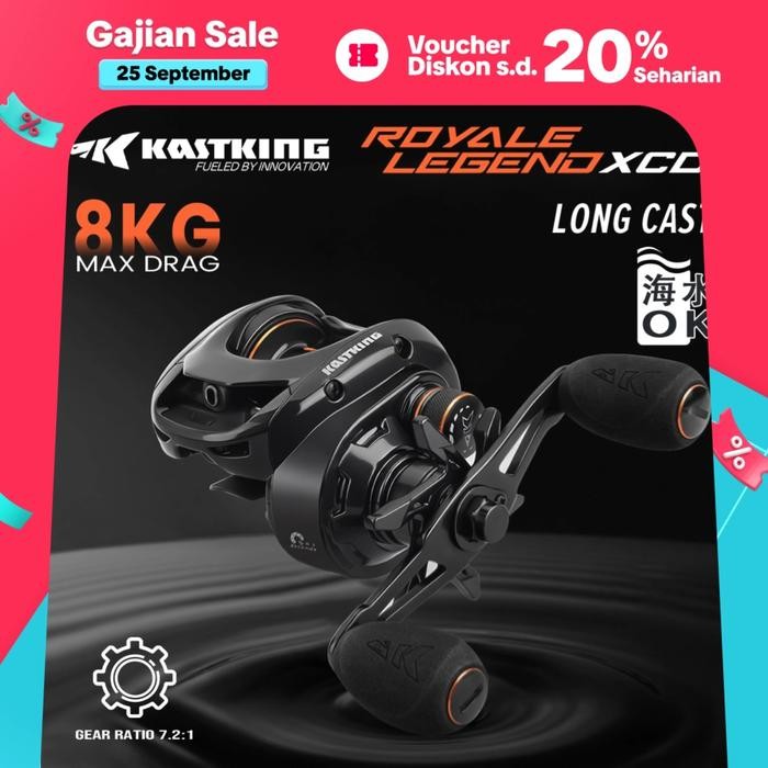 Ready Kastking Royale Legend Xcd Reel Bc Long Cast Reel Pancing Baitcasting Kanan Kiri Bait Casting