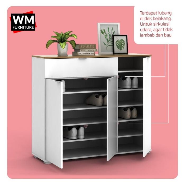 ORIGINAL Rak Sepatu Minimalis Lemari Sepatu Kayu Kotak Sepatu Susun LA01 READY STOCK