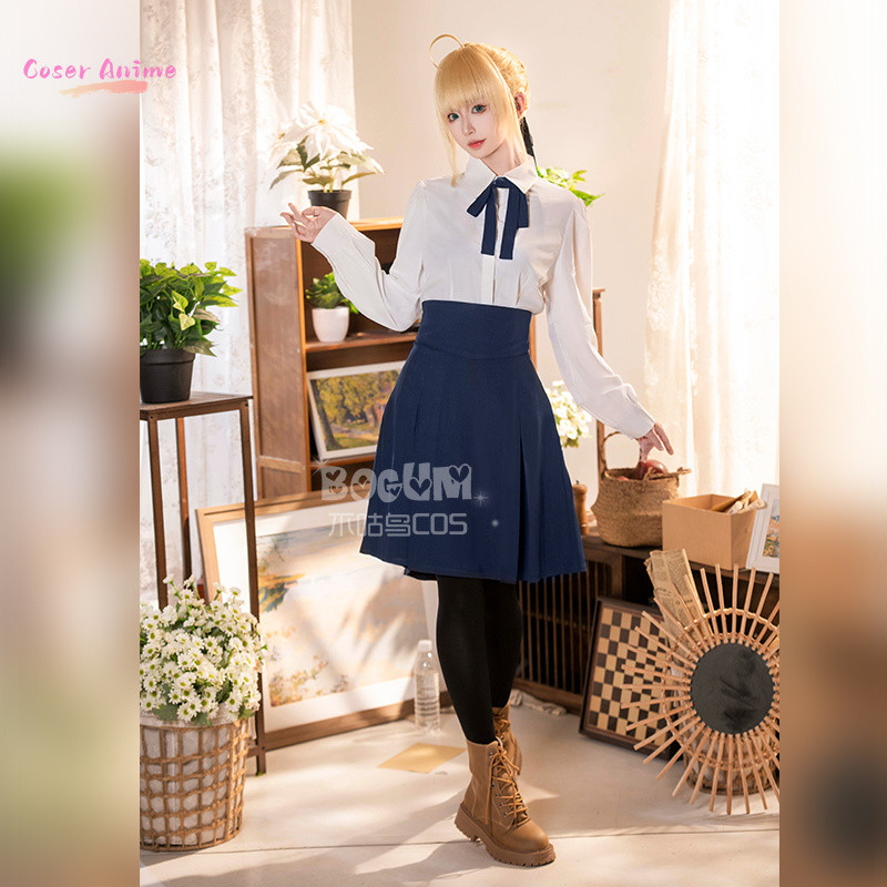 FATE/STAY NIGHT SABER COSPLAY COSTUME UNIFORM HALLOWEEN CARNIVAL PARTY CHRISTMAS PLAY ROLE CLOTHES