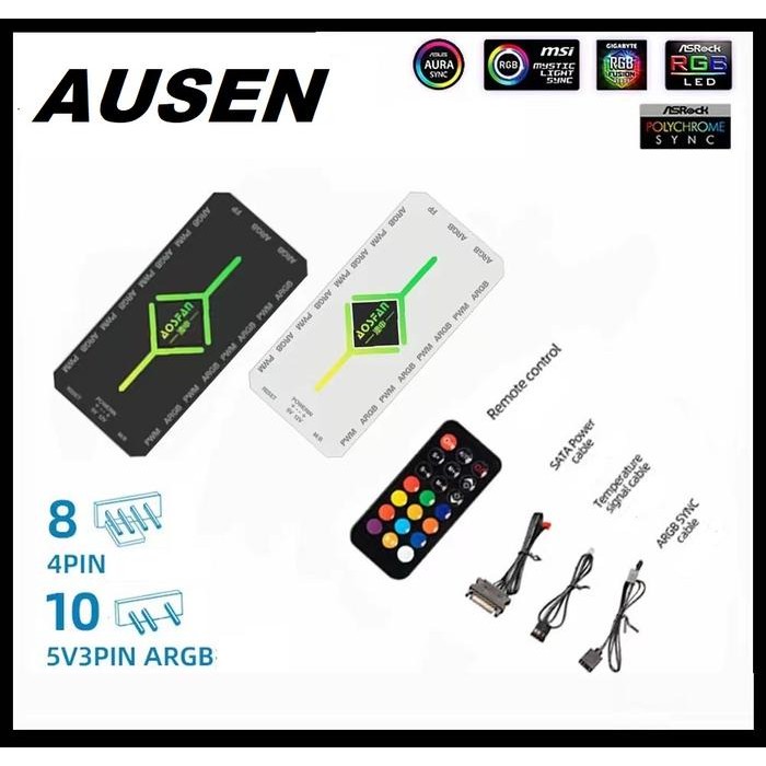 COOLMOON RGB Fan Controller + Remote 4pin PWM + 3pin 5V ARGB