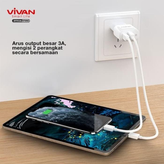 Vivan Charger 18 W Dual Port - Charger Vivan Power Super Ii Qc 3.0+Pd