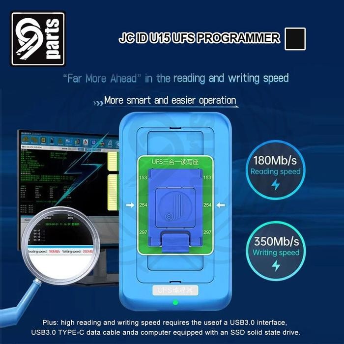 JC ID U15 UFS Programmer With Socket BGA153/BGA254/BGA297