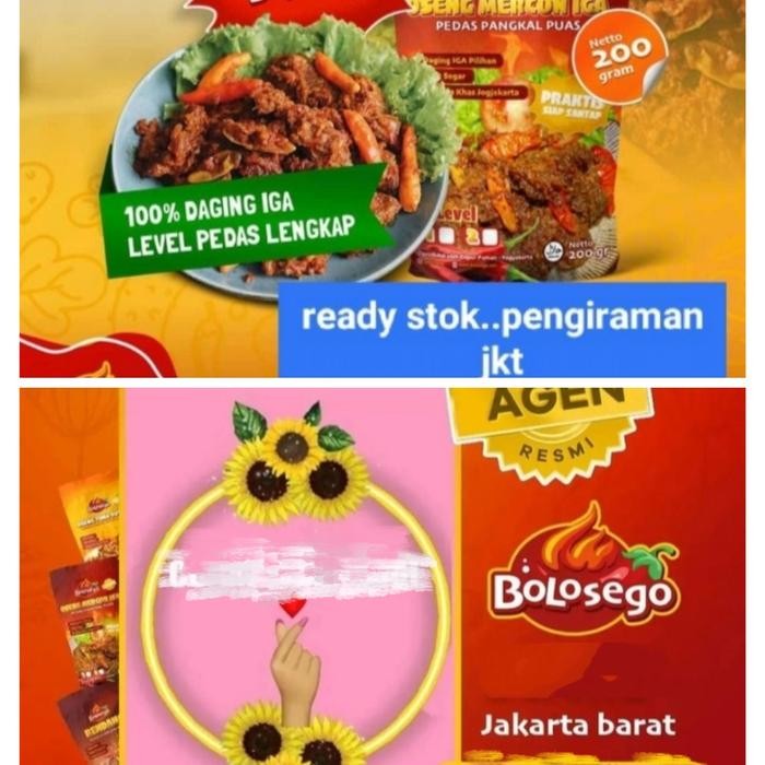 Kirim&siapmakan- Bolosego Oseng Mercon Daging Iga Sapi (Level Terlengkap)