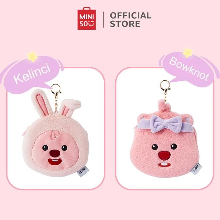 Miniso x Zanmang Loopy Collection Tas Penyimpanan Wajah Lucu Tas Kosmetik Tas Tangan Dompet Koin Tas