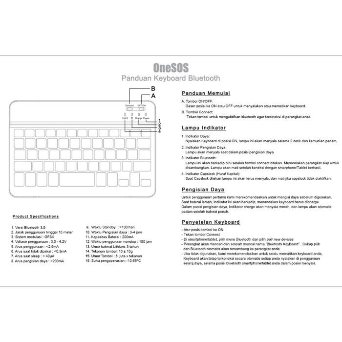 dg88- Onesos Keyboard Bluetooth - Universal