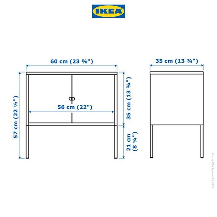 Ikea Lixhult Kabinet Abu-Abu Dengan Dua Pintu 60X35Cm Furniture