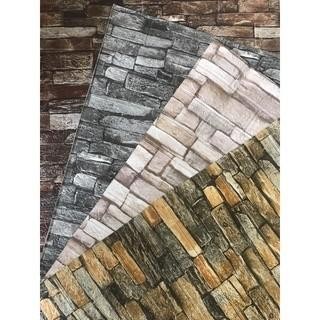 ASLI Wpaper Dinding 3D Foam Wfoam Batu Alam Kombinasi Warna READY STOCK