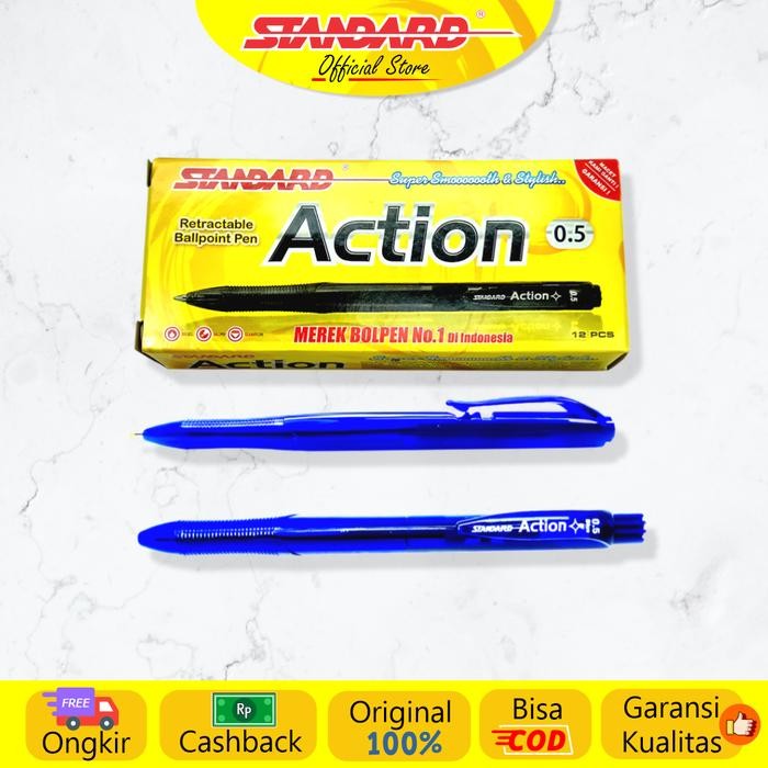 SALE Standard - Pulpen Action 0.5 ( Alat Tulis / Pen / Ballpoint / Pena )