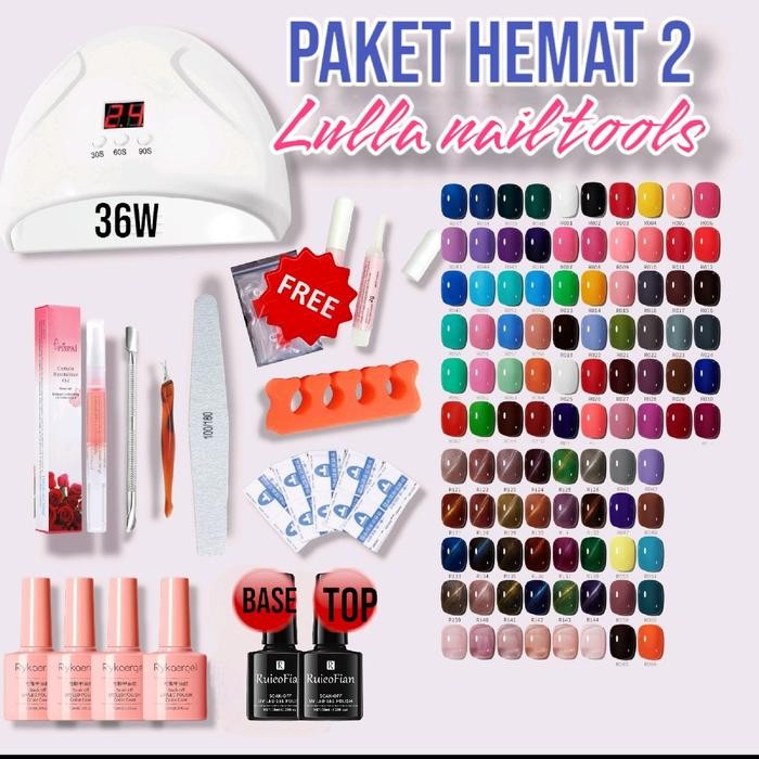 PAKET HEMAT 2 NAIL GEL /PAKET HEMAT NAIL ART / PAKET USAHA NAIL GEL / SET NAIL GEL /UV GEL POLISH