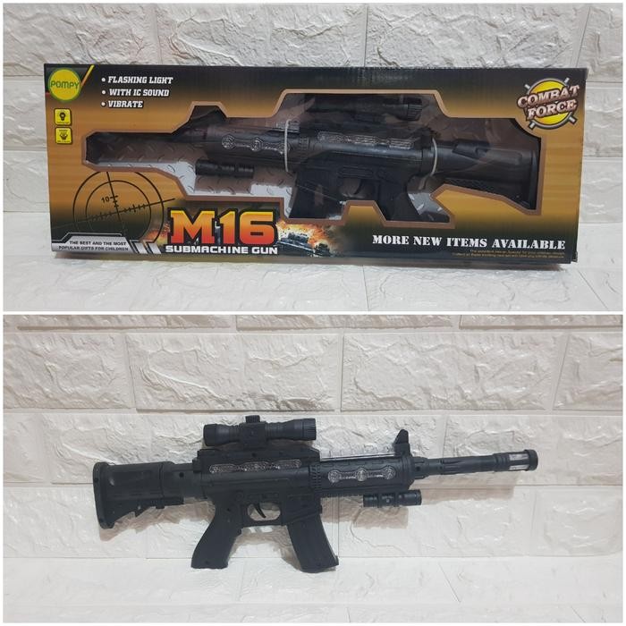 MAINAN TEMBAKAN PISTOL COMBAT FORCE M16 - MAINAN TEMBAKAN BATRE SUARA