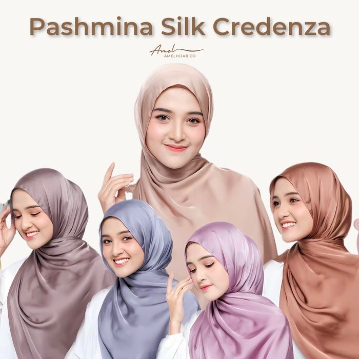 HOT PROMO Pashmina Credenza Satin Silk Pashmina Silk Satin Textur Cringkle Pashmina Cradenza Satin