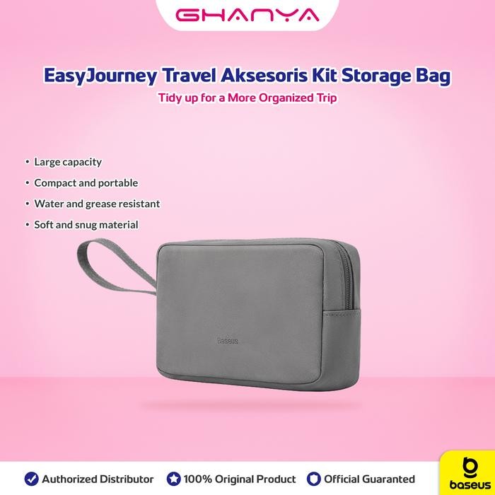 BASEUS EasyJourney Travel Aksesoris Kit Storage Bag Powerbank Kabel Charger Dompet HP Tas Kecil Mini