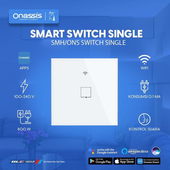 ONASSIS SMART SWITCH SINGLE WHITE VOICE COMMAND