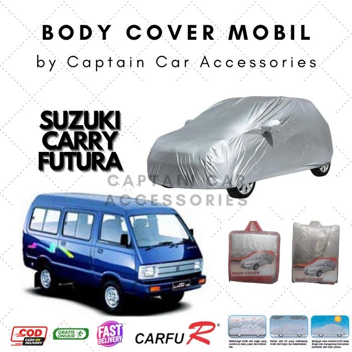 Body Cover Sarung Mobil Mini Van Suzuki Carry Futura 1.0 Aksesoris Mobil Eksterior Silver Coating