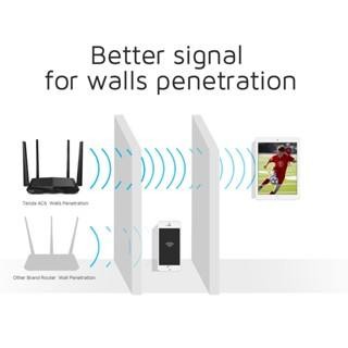 t7kg- Tenda Ac6 Router Wifi Dual-Band Canggih Ac1200 Antena