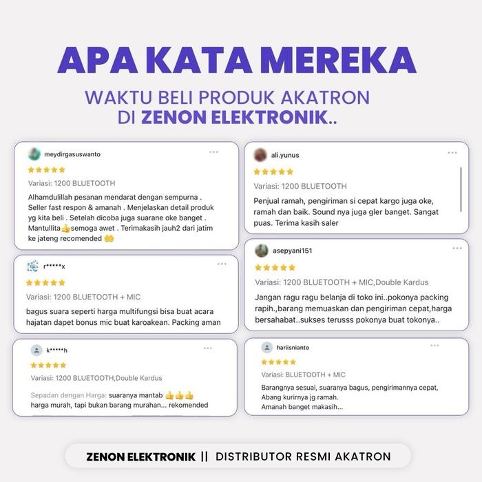 Akatron 12 Inch Super Bass - Speaker Aktif Bluetooth Karaoke Microphone Subwoofer Sound Besar Murah