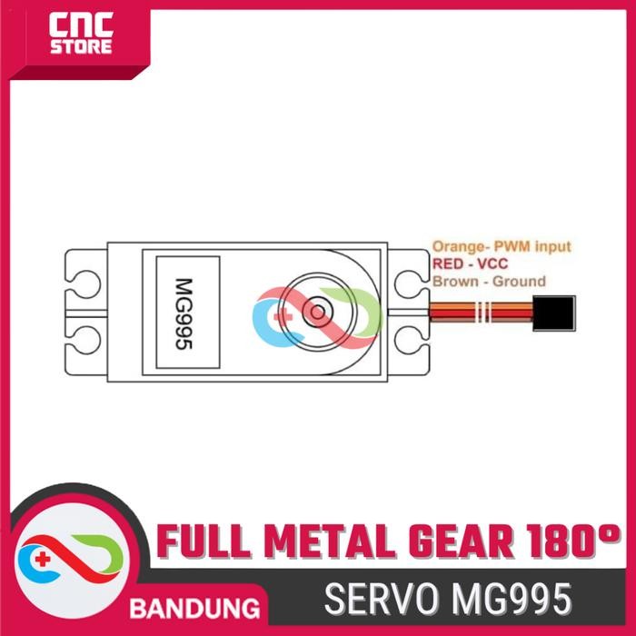Hobi3s- Motor Servo Mg995 Tower Pro Full Metal 180 Derajat Untuk Penggerak Dan Robotika