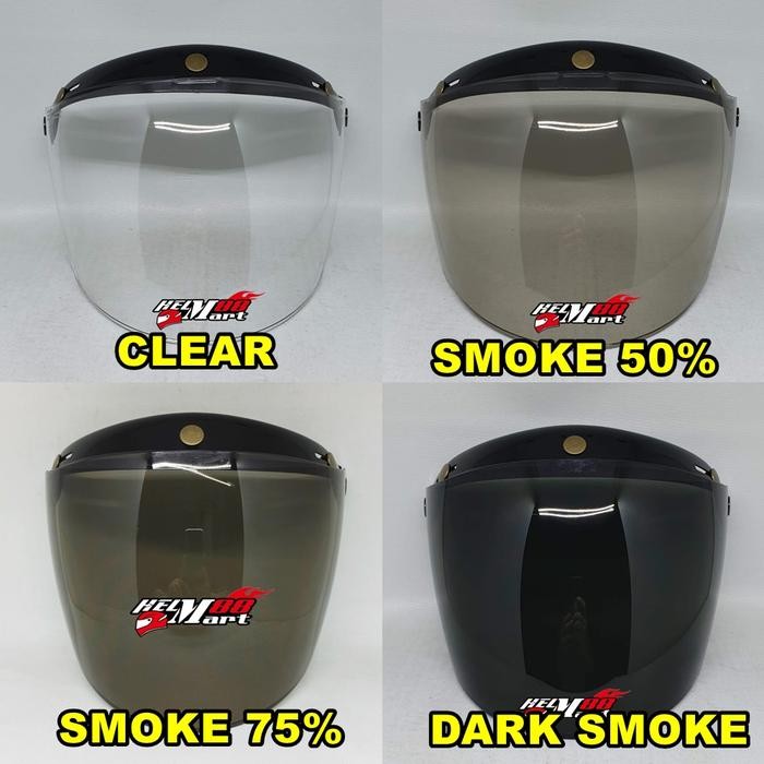 Visor ZEUS 110ca Kaca Helm Retro ZEUS 385 ZS380 Kaca Helm Retro 3 Kancing Universal Helm Bogo Retro